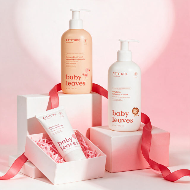 Pack Baby Leaves loción, body wash y crema de pañal