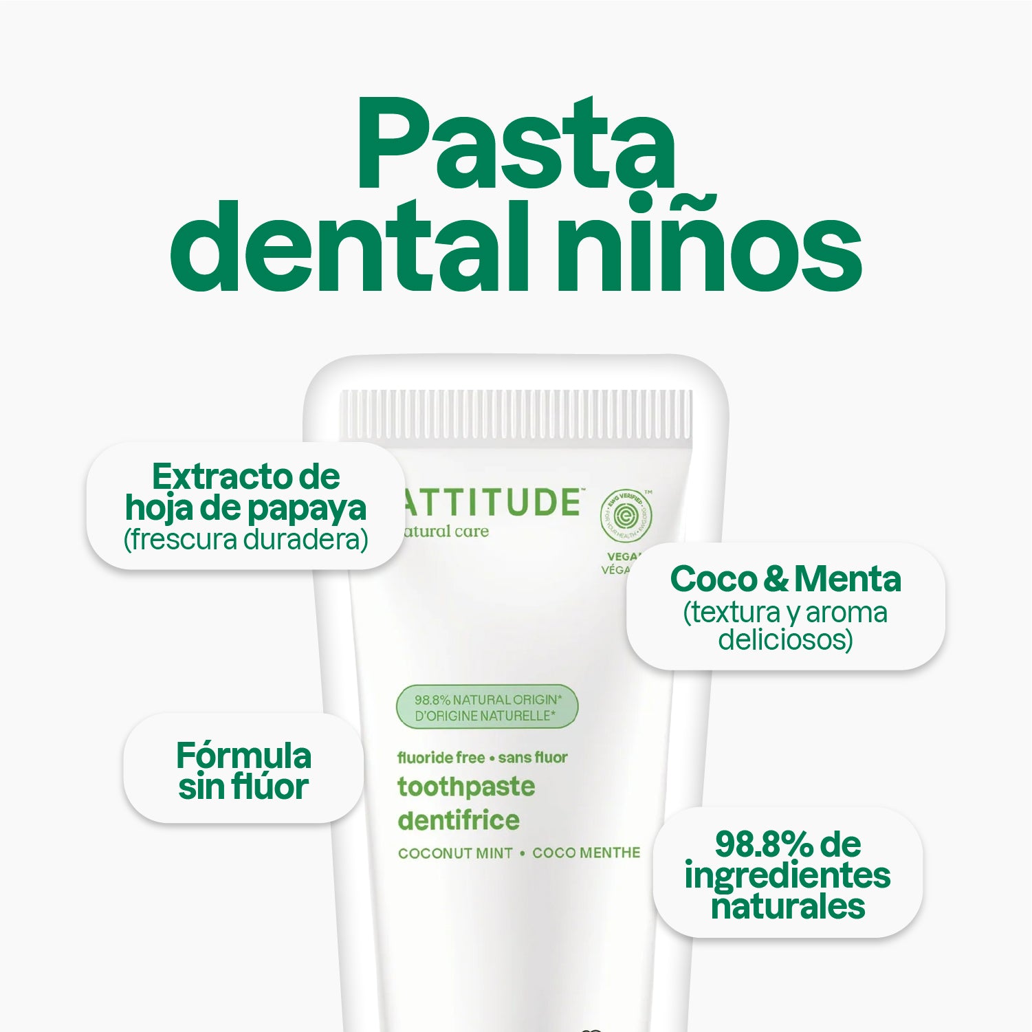Pasta Dental sin flúor - Niños 120 gr + Cepillo GRATIS