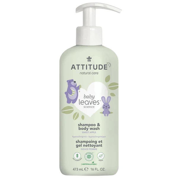 Shampoo &amp; gel de baño natural Baby Leaves Sweet Apple 473ml