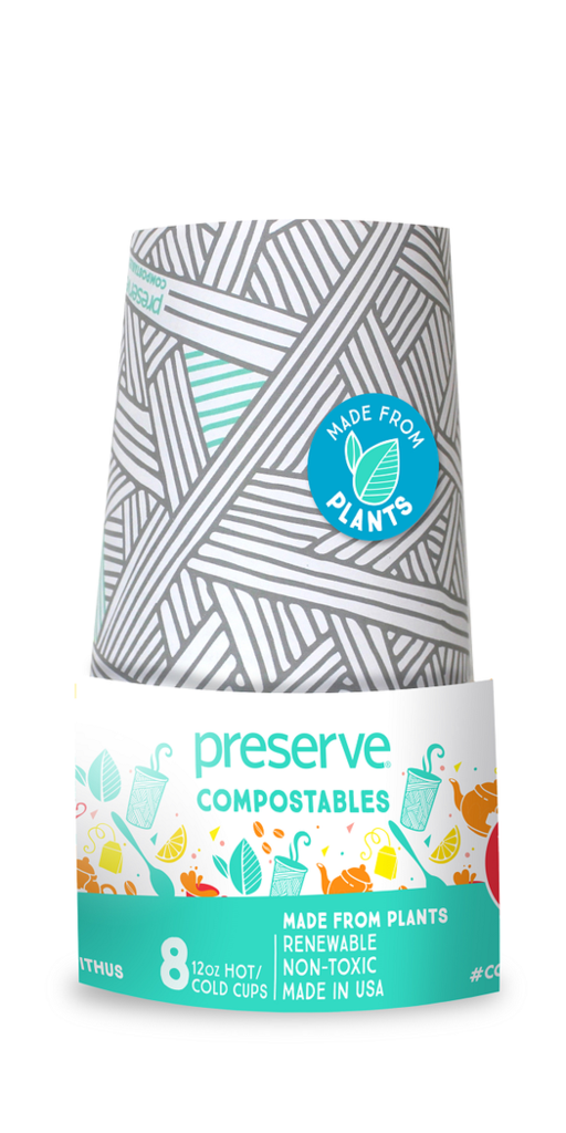 Vasos Compostables x 8 (12oz) - Color Gris